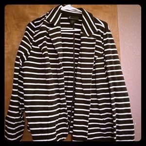 plus size striped blazer